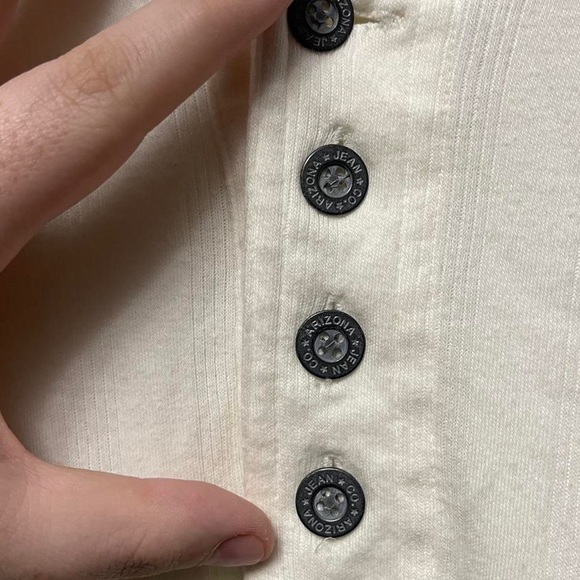 vintage 90s Arizona jean company 4 metal button long sleeve Henley style shirt - Picture 3 of 6